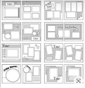 Scrapbook Page Layouts and Sketches to explain the variety on The Scrappy Blog for Tips for How to Interpret Scrapbook Page Layouts and Sketches